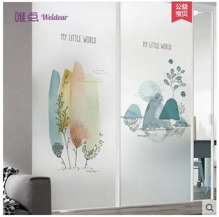 sticker glass frosted pervious toilet stickers transparent bathroom window custom light