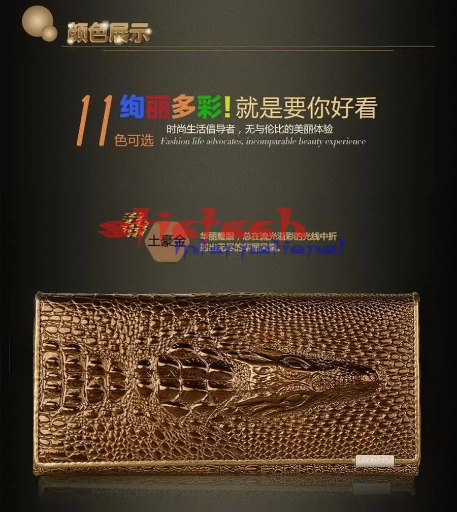 Frauen Crocodile Ems Red Wallet Geldscheinklammer Black red Stücke Dhl Carteira Geldbörse Kopf Feminina 100 3d purple dark Pu blue Oder Durch gold Designer Damentasche Leder Lange XEAqwB0