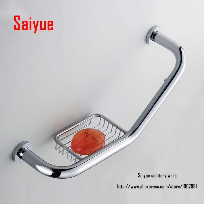 New Arrival Chrome Antique rose gold Brass Grab Bars Bathroom Shower Bar With Soap Dishin Grab