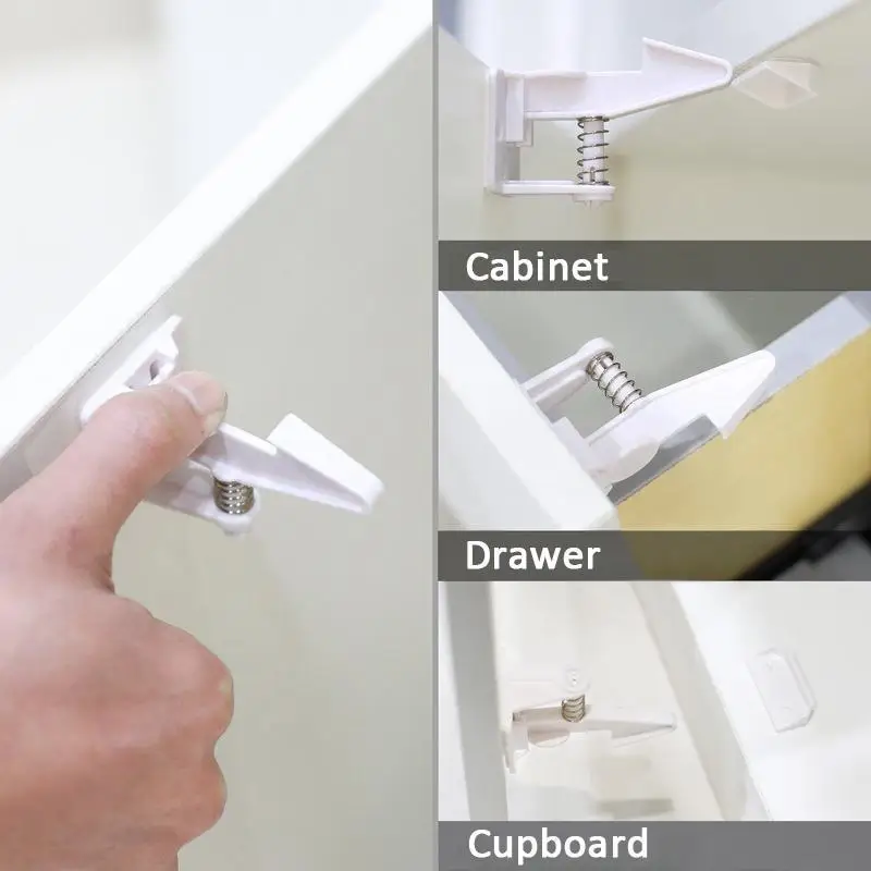 

2pcs Invisible Child Safety Lock Baby Security Protection Baby Safety Drawer Lock Children cabinet cupboard Latches Kids Care A2