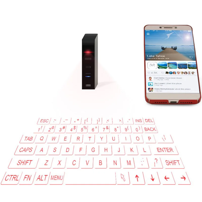 Bluetooth Виртуальная лазерная клавиатура беспроводная проекционная портативная