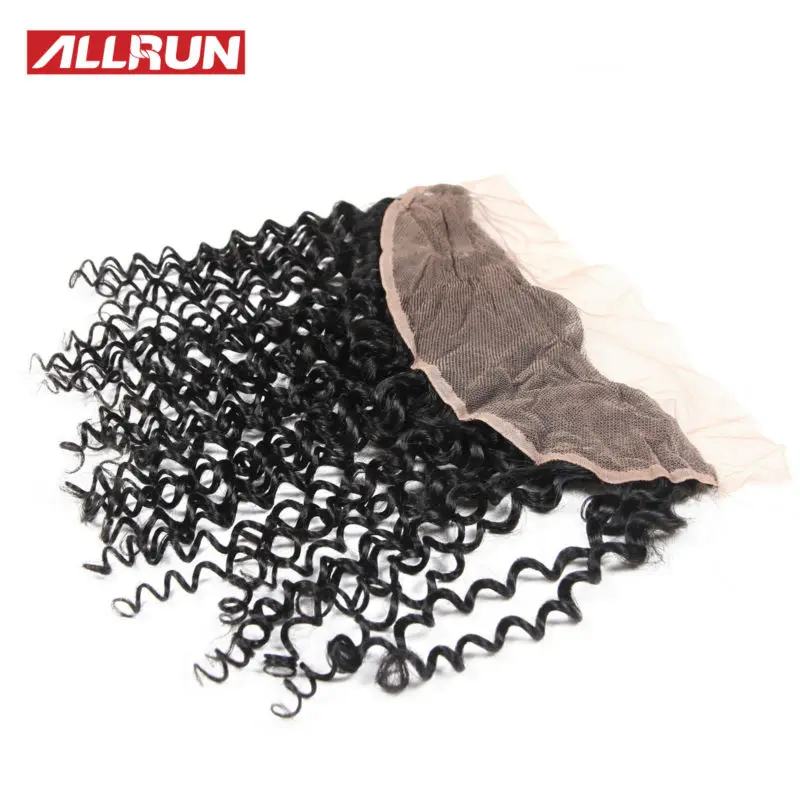 

ALLRUN Kinky Curly 13*4 Lace Frontal Non-remy Hair Brazilian Kinky Curly Hair  Natural Color Curly Weave Human Hair