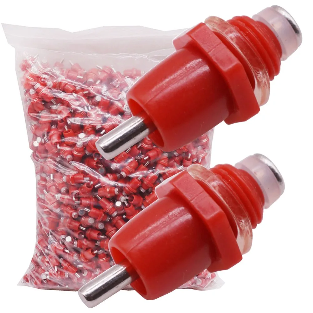 500 pièces buveur de mamelon de poulet diamètre du fil 10mm acier inoxydable et ABS matériel PVC tuyau d'eau bouton fixe volaille boire