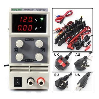 

KPS1203D Adjustable High precision double LED display switch DC Power Supply protection function 120V3A 110V/220V 0.1V/0.01A EU
