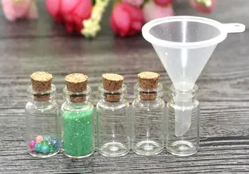 

2ml Vials Clear Glass Bottles With Corks Mini Glass Bottle Wood Cap Empty Sample Jars Small 35x16mm(HeightxDia) Cute Craft Wish
