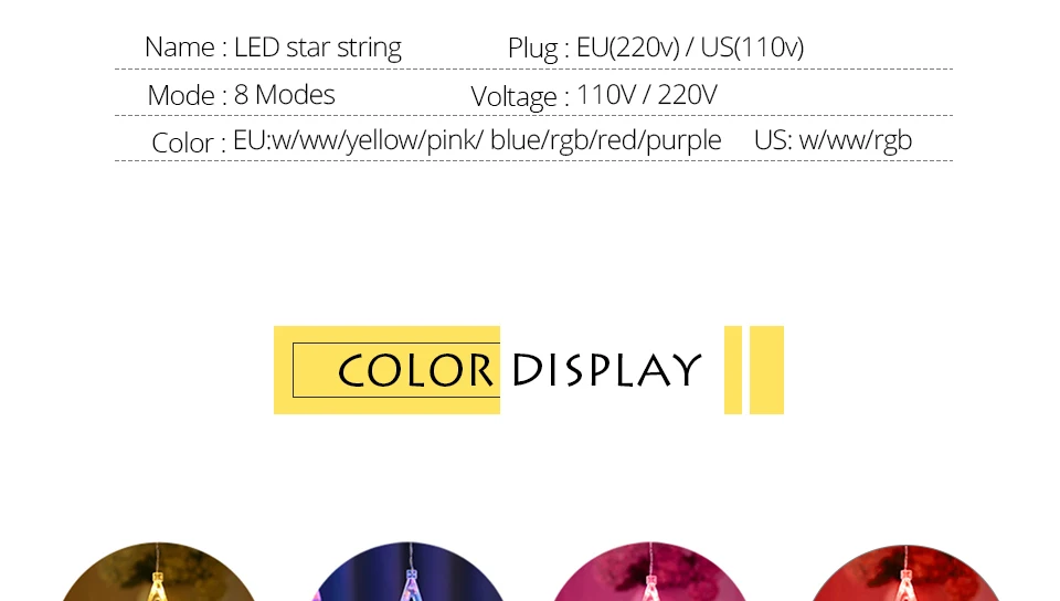 Star Icicle Curtain LED String Lights For Home Party Holiday Wedding Christmas Lights Outdoor 8 Modes Fairy Garland Decoration (1)