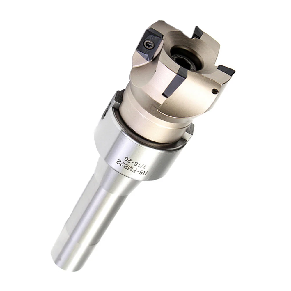 

R8 FMB22 Straight Shank Arbor 400R Face End Mill Cutter with 4Pcs APMT1604 Carbide Inserts