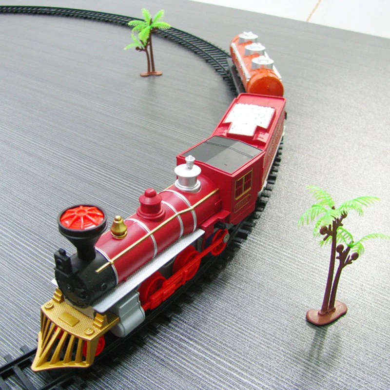 Eléctrico tren juguetes clásica iluminar tren 17 unids/set de