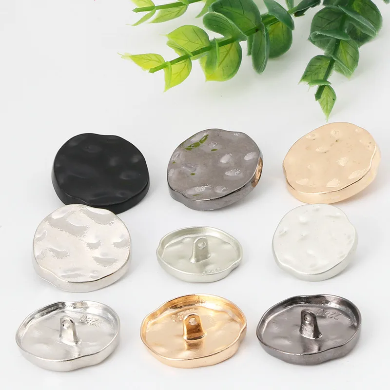 

10 Pcs Round Metal Washable Buttons for Coats Uniform Decorative 2-Holes Eco-Friendly Plating Button for Clothing Sewing Supply