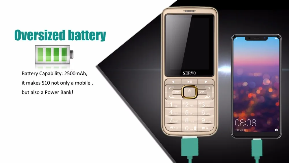 Иврит телефоны 2," HD 3 sim-карты большой динамик фиолетовый светильник 2500 мАч Внешний аккумулятор мобильный телефон с противомоскитной лампой SERVO S10