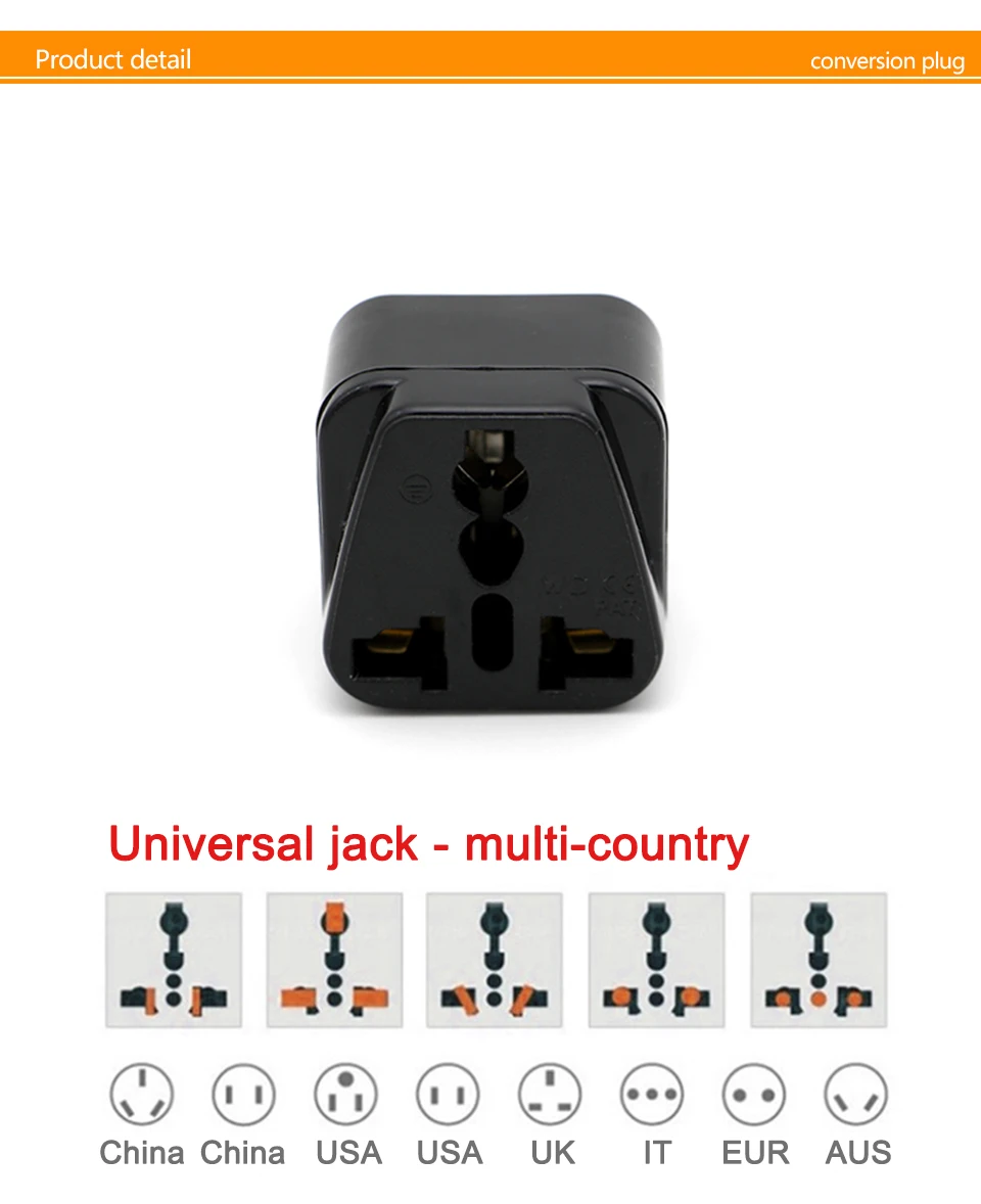 3-pin IT Conversion plug Universal UKUSEUAU to Italy Milan Chile Vatican Italian Travel AC Power Adapter Plug Converter (5)