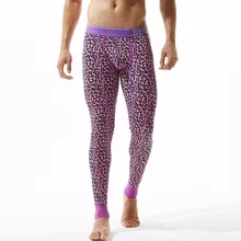 SEOBEAN, зимние осенние кальсоны, мужские сексуальные леопардовые хлопковые термо подштанники, колготки, леггинсы, теплые штаны, тонкое нижнее белье