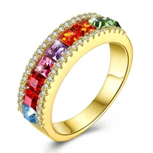 Lady 925 Sterling Silver Ring Fine Jewelry S925 Silver Rings for Women Fashion Brand Colorful Crystals Finger Wears Golden Ring цена Lady 925 Sterling Silver Ring Fine Jewelry S925 Silver Rings for Women Fashion Brand Colorful Crystals Finger Wears Golden Ring цены онлайн