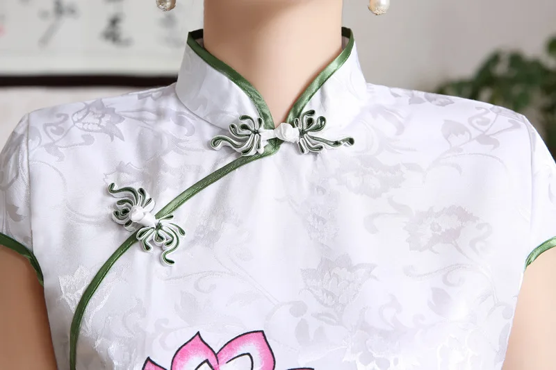 Традиционная Китайская одежда Ципао летнее платье Винтаж Для женщин пикантные короткий рукав Qipao для Для женщин
