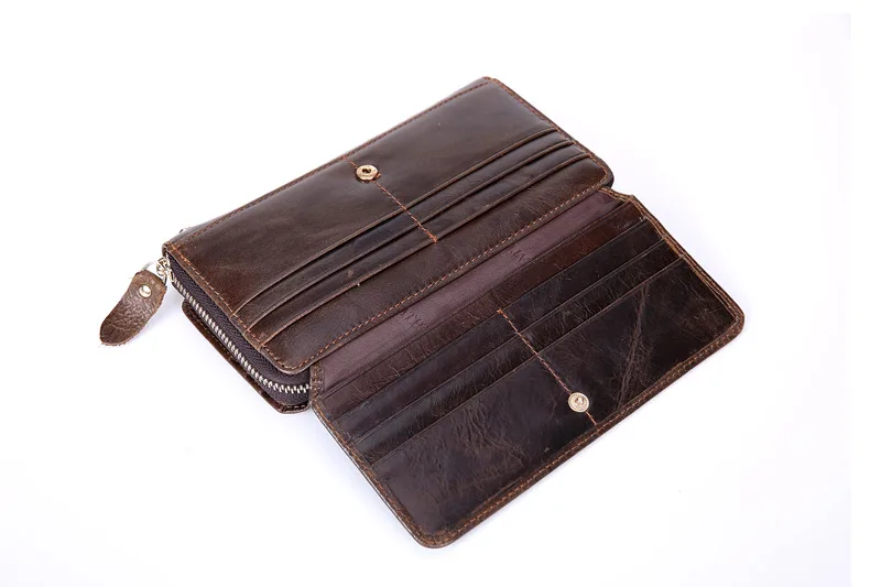 Nesitu высокое качество Винтаж длинные Кофе из натуральной кожи сумки для мужчин портмоне клатчи кошелек натуральной кожи M9029