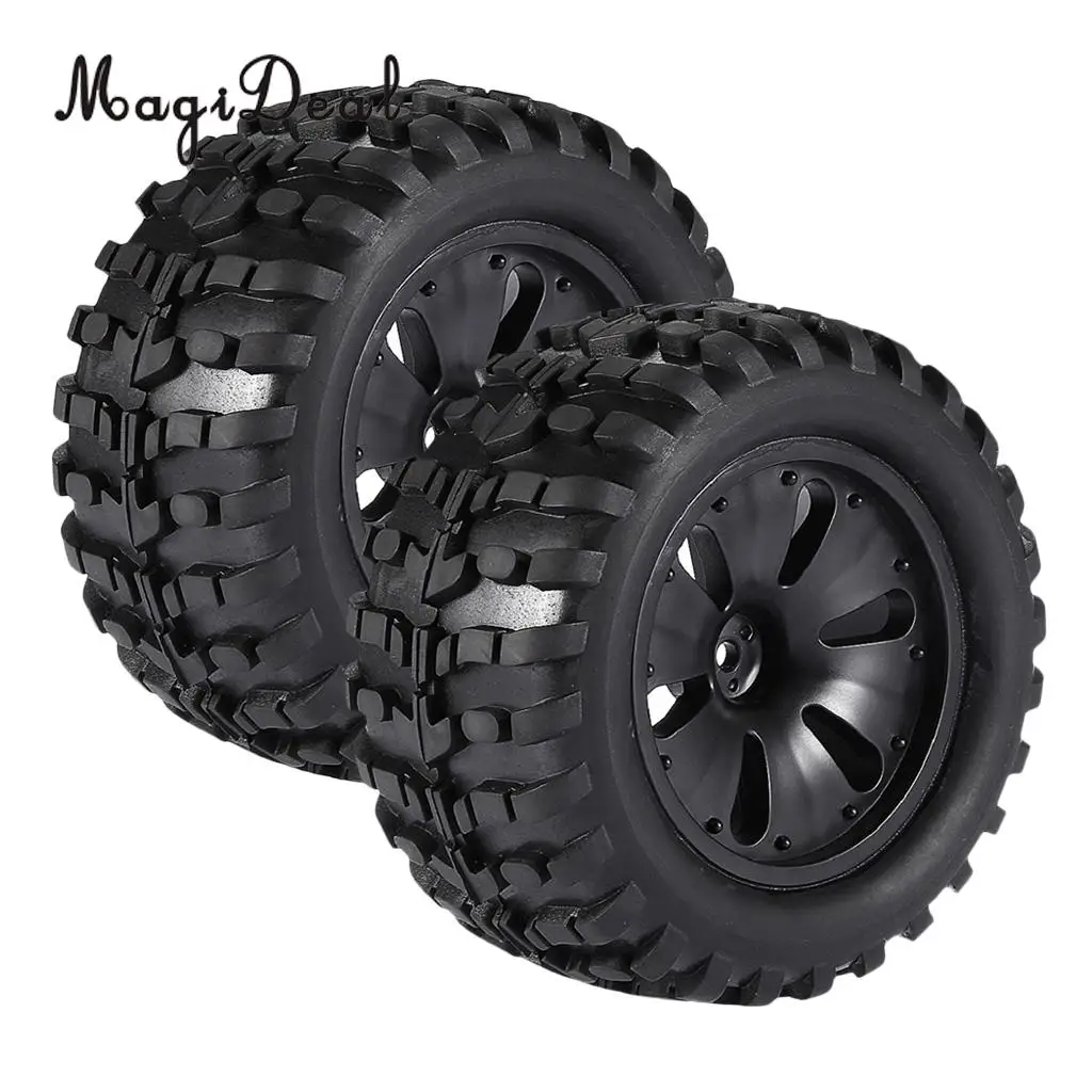 MagiDeal 2Pcs 1/10 RC Climbing Cars Monster Truck Wheels Tyres for XS TM Flux MT ZD Racing LRP HPI Savage MT ZD Racing Apply