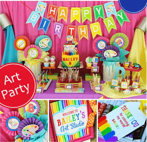 art birthday party favors