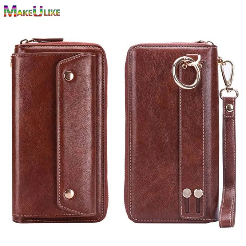 

PU Leather Handbag Case For Oneplus 5 5T 6 Wallet Case For Oneplus 6 Strap Pouch Universal Multipurpose Phone Bag