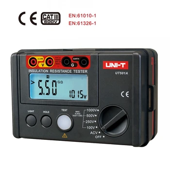 

UNI-T UT501A 1000V Digital Megohmmeter Insulation Ground Resistance meter Tester Voltmeter w/LCD Backlight