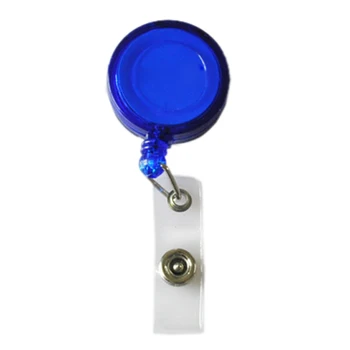 

Retractable Ski Pass ID Card Badge Holder Key Chain Reels With Clip Dark Blue