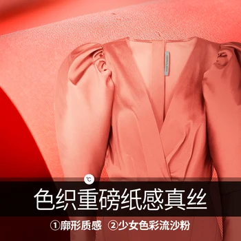 

New Intensity Paper Sensitive Profile Silk Fabric Pure-color Medium-thick Yarn-woven Silk Garment Fabric