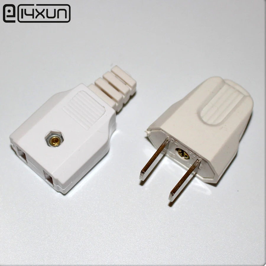 25pairs 10A 250V Flat 2pin AC Male and Female Electrical Jack & Plug