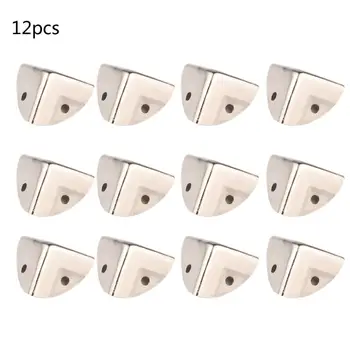 

12Pcs Silver Cabinet Trunk Corner Protector Furniture Case Box Corner Decorative