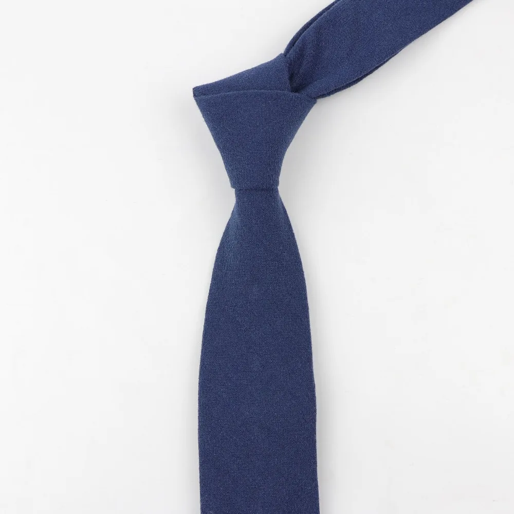 High Quantity Cotton Ties Men's Solid Color Tie Narrow Necktie Slim Skinny Cravate Narrow Thick Neckties