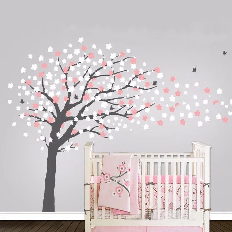 nursery tree contemporary cherry blossom tree wall decal with birds butterflies mural decoration wall stickers for - Designer Wall Stickers nursery tree contemporary cherry blossom tree wall decal with birds butterflies mural decoration wall stickers for - Designer Wall Stickers