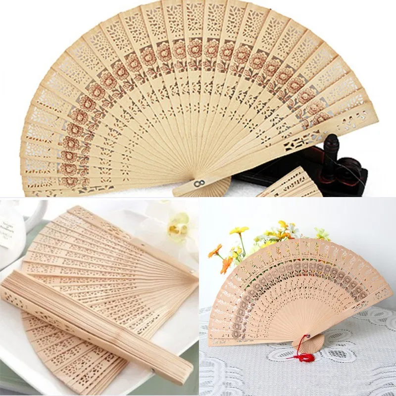 Китайский деревянный резной складной Ручной Веер бамбук Свадебные вечерние вентилятор Лидер продаж вечерние украшения для женщин