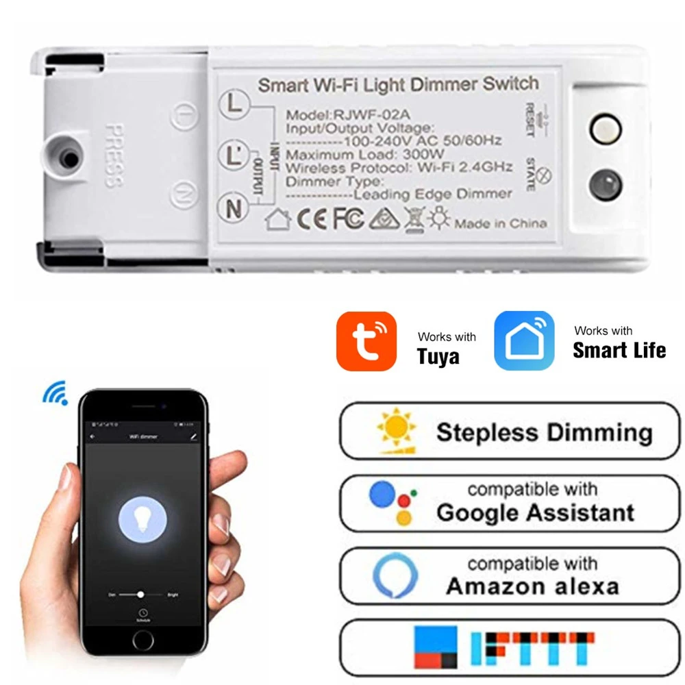 Smart Wifi Light Switch Intellegent Dimmer Module Breaker Timer Voice