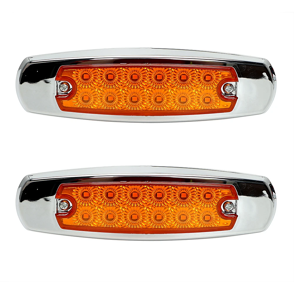 

1 Pair 24V 12 LEDs Truck Turn Indicators Lights Car-Styling Car Side Marker Lamp For Vans Truck Trailer Bus Rear Warning Light