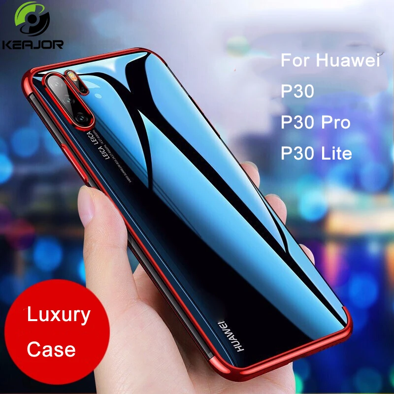 

Keajor Case For Huawei P30 Pro Case Soft Back Cover Armor Plating Silicone Transparent Coque Case For Huawei P30 Lite Phone case