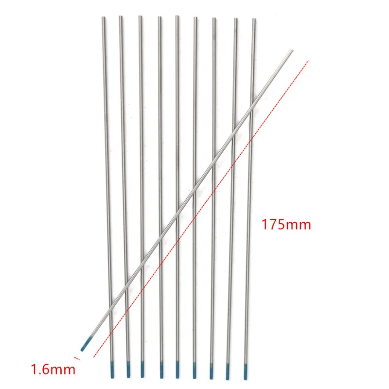 Лучшая цена 10 шт. Вольфрам WL20 1/16 x7 дюймов 2% лантанированный синий наконечник электрод для аргонной сварки 1,6 мм x 175 мм