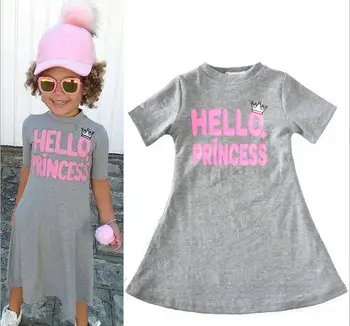 

4pcs/lot girl party dress girl dress kids Princess Letters short sleeve kids girl summer dress 2-6T sylvia sis