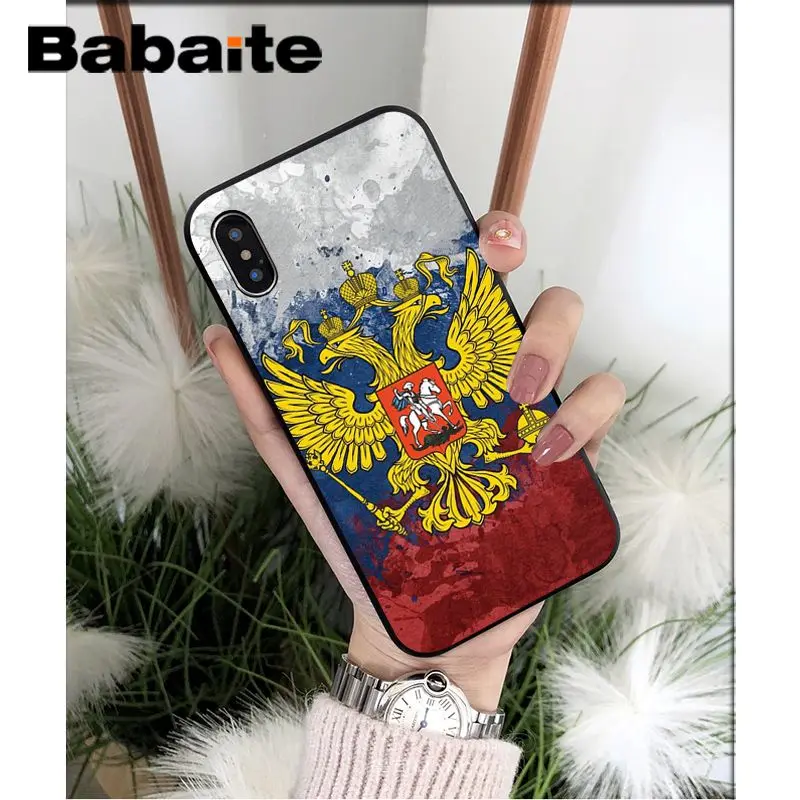 Babaite Россия герб двуглавый орел ТПУ Мягкий силиконовый чехол для телефона для iPhone 8 7 6 6S Plus X XS MAX 5 5S SE XR чехол s