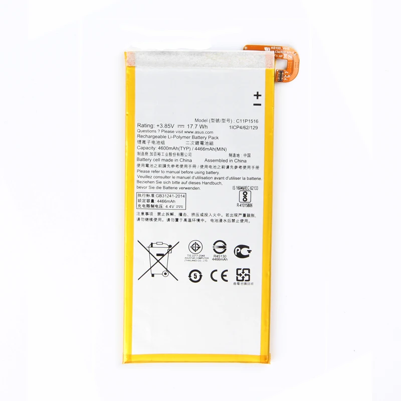 

Original High Capacity C11P1516 Battery For ASUS Zenfone 3 Ultra ZU680KL A001 6.8" Tablet Battery 4600mAh