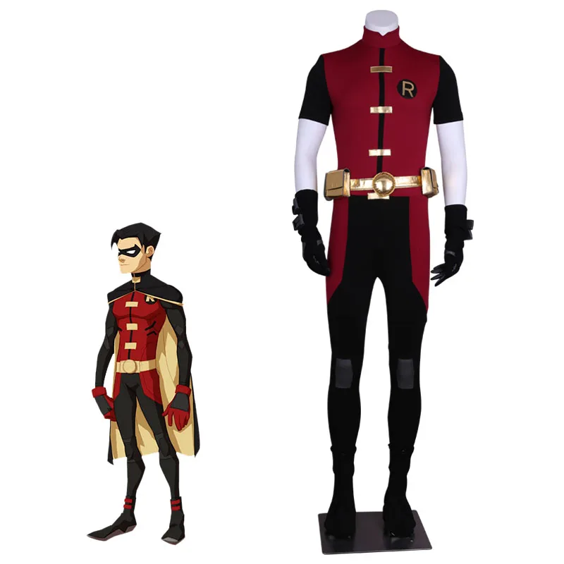 Teen titans junior justice league robin костюм в стиле косплей мужской комбинезон