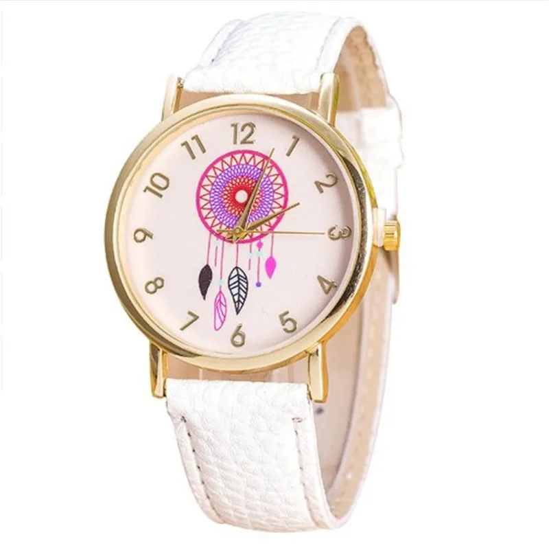 

Fashion Women dress watch quarzt dream catcher Pattern Watches relojes mujer PU leather casual watch clock hours Relogio 2018