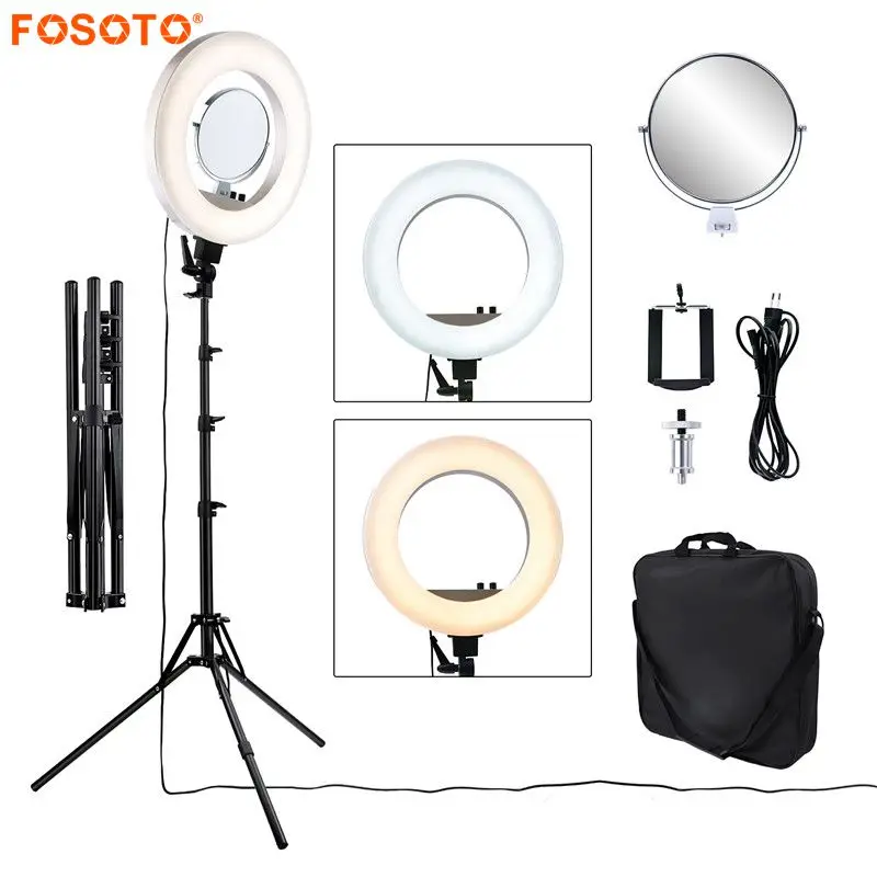 Fosoto CY R50L 18 дюймовое фотографическое освещение 480led 3200K 5500K с регулируемой яркостью