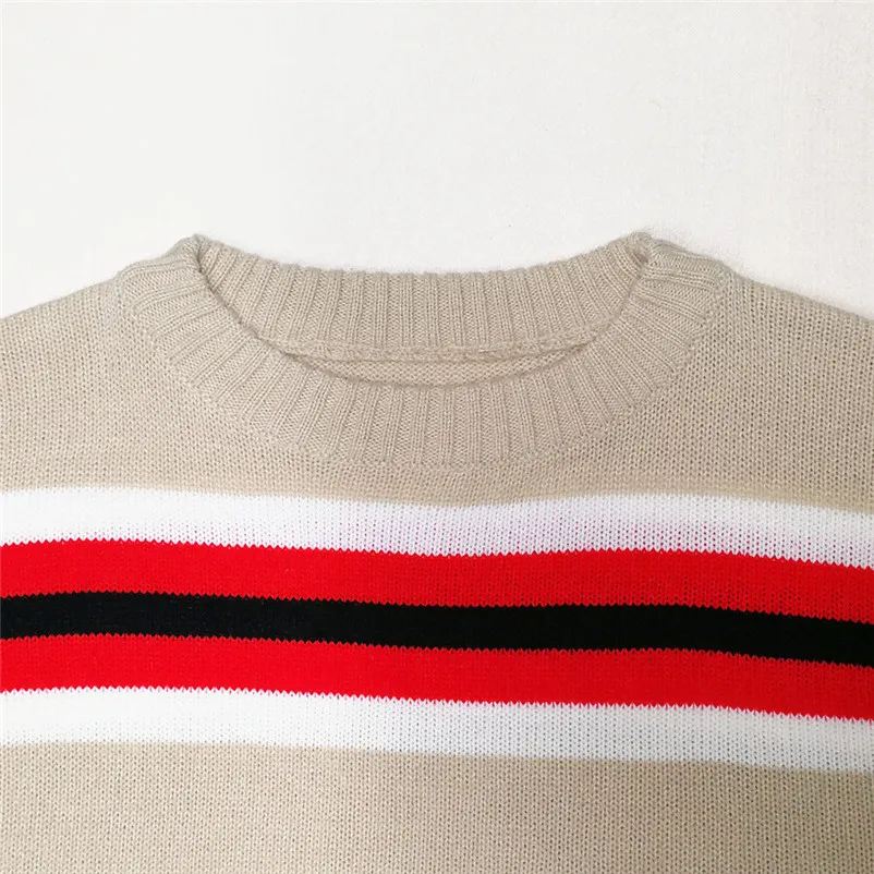 HOT sell sweaters fashion 2018 women Stripe O-neck Long Sleeve Knitting Pullover Knitwear Blouse Sweater Tops invierno A31#N (1)