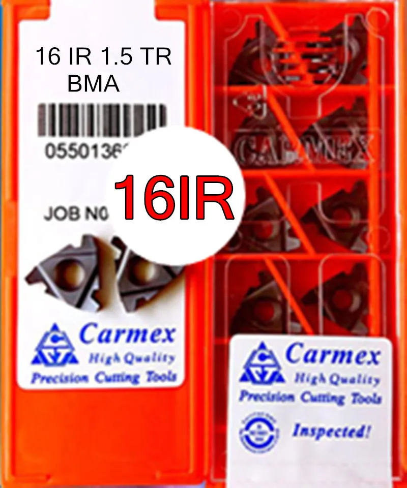 16IR 1.5TR BMA 10 шт. 50 100 Карбид Carmex обработка вставки: нержавеющая сталь и легированная