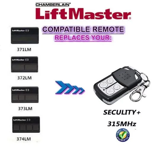 

2pcs Chamberlain liftmaster 371LM, 372 LM 370LM 373 LM Compatible Replacement Remote Control Rolling Code 315 MHZ