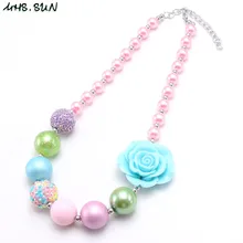 MHS. Подвеска в виде солнца для маленьких детей, ожерелье из жевательной резинки ручной работы, ожерелье с бусинами в форме цветов, DIY, детская цепочка, колье, ювелирное изделие, подарок для девочек