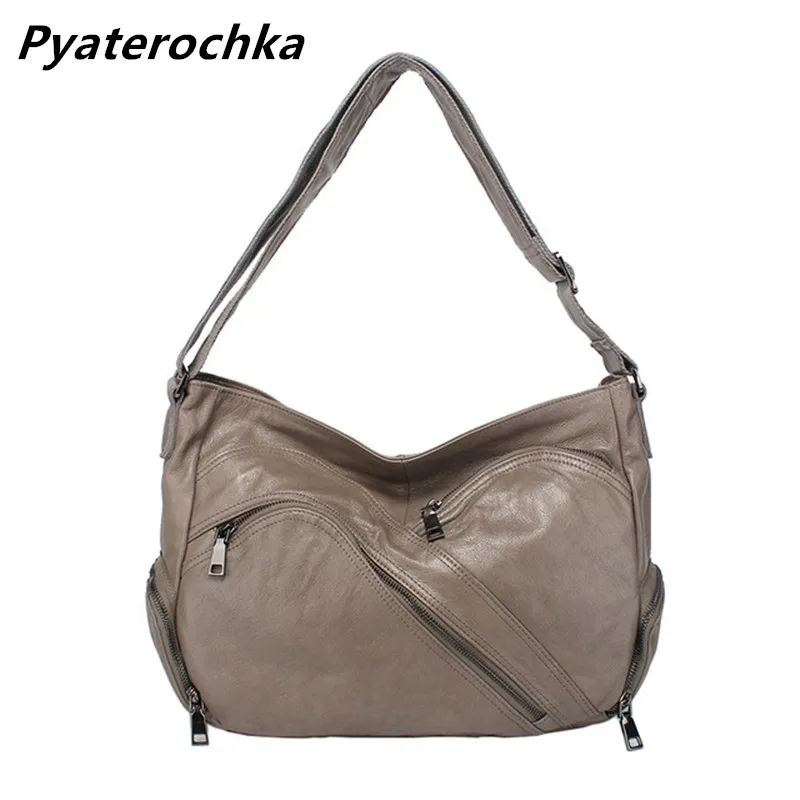 

Pyaterochka Luxury Brand Women Handbags Genuine Leather Messenger Bag Hobos Big Totes Large Capacity Fashion Casual Shoulder Bag
