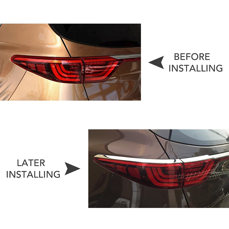 Car Styling Rear Tail Lights Frame Eyebrow Decoration Sticker Abs Chrome Accessories For Kia Sportage 4 Ql Kx5