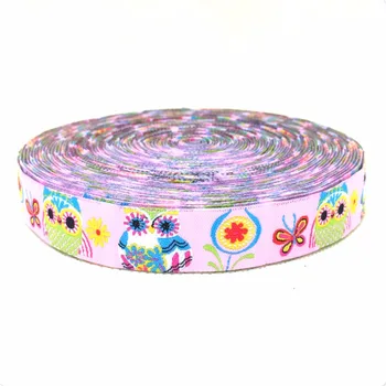 

Zakka handmade accessories Cartoon ribbon with owl flowers Woven Jacquard Ribbon width 5/8" 16MM 10yards/lot KTZD15102239