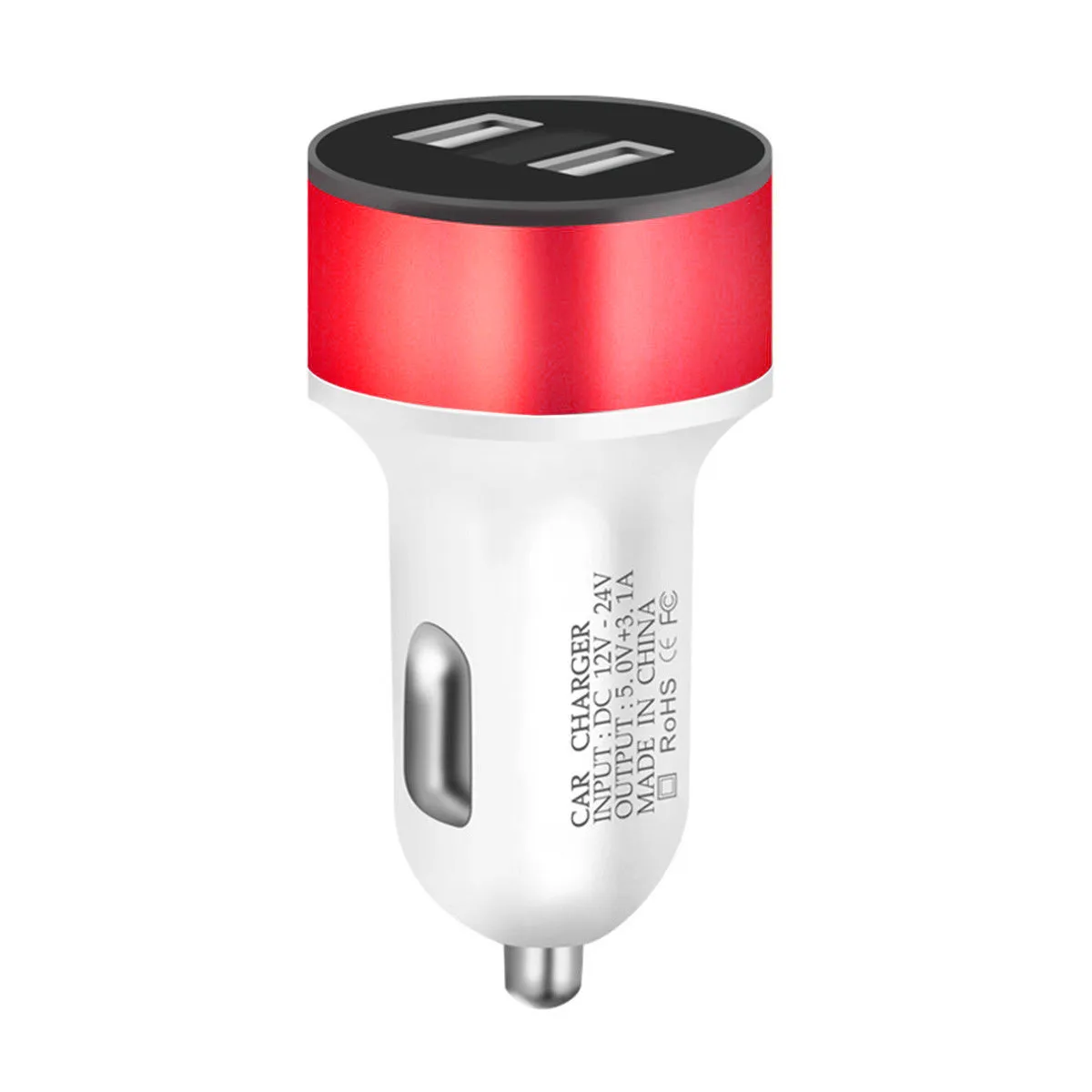 Новые Горячие Dual USB Мощность адаптер 12 V-24 V 3.1A мобильного телефона гнездо сигареты Зажигалка адаптер светодиодный Дисплей быстрой зарядки - Название цвета: Red