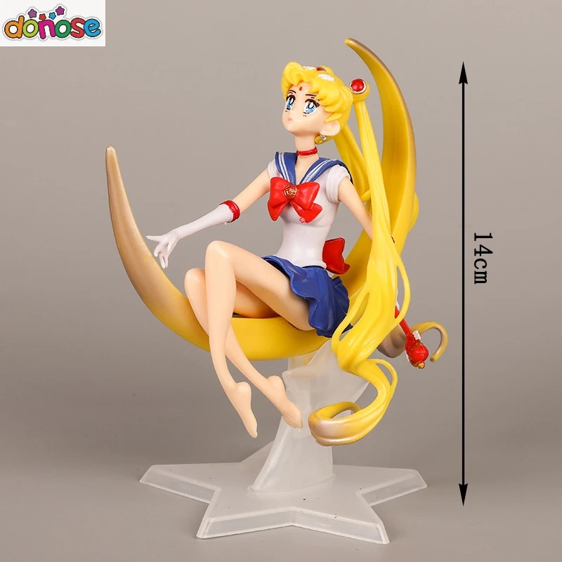 Sailor Moon Tsukino Usagi PVC Action Figure Cake Decoration Girl Collection Model Toy Doll Gifts For Birthday