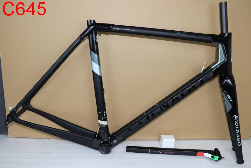 Perfect 2019 New arrival T1100 UD Glossy Black Red Colnago C64 carbon road frame bicycle Frame set with 15 colors for selection 12